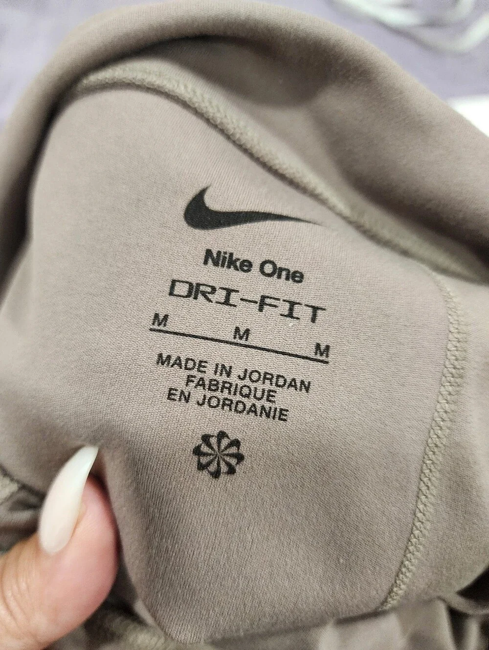Nike One Dri-FIT High-Waisted Fold-Over Flared Leggings Mink Brown Medium M - Picture 12 of 16